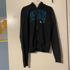 Navy blue hollister zip up hoodie